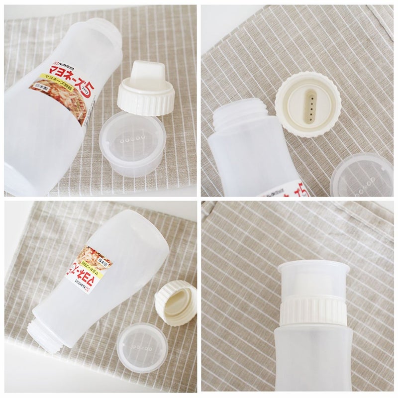 GARASANI 5 Hole Sauce Squeeze Bottle Ketchup Mayonnaise Dispenser with Leak Proof Clear Cover Cap (12oz - 350ml) - Image 3